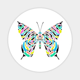 Multicolored striped butterfly Magnet